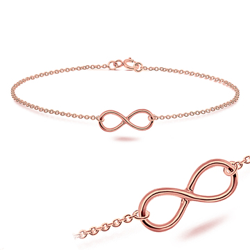Infinity Rose Gold Plated Silver Anklet ANK-321-RO-GP